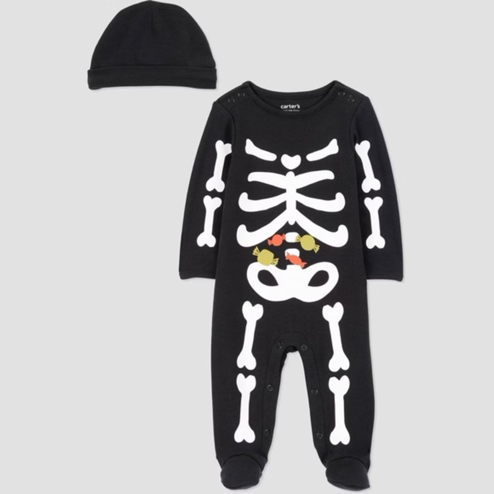 Carter's nwt Just One You Baby Skeleton Sleep N' Play - 6M Halloween